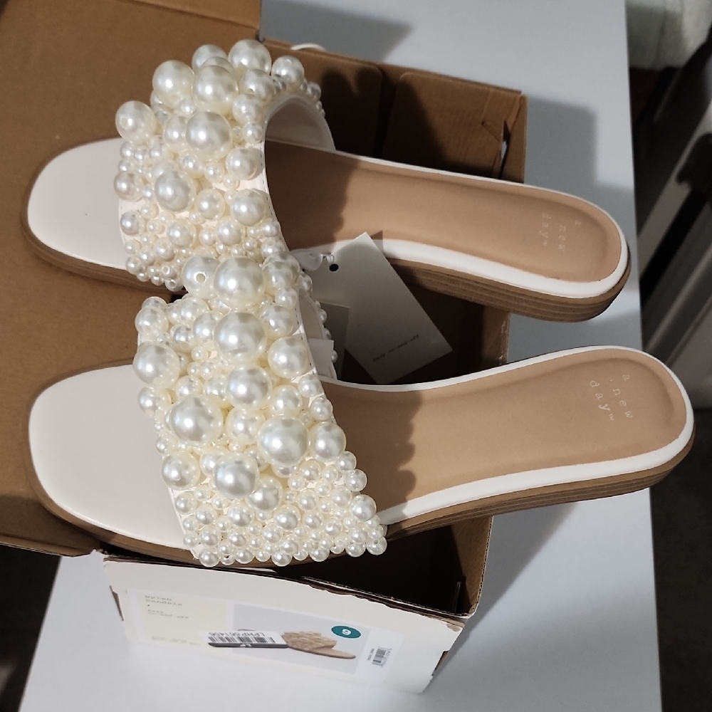 A New Day Sandals with Pearl Embellishments - Picture 2 of 8